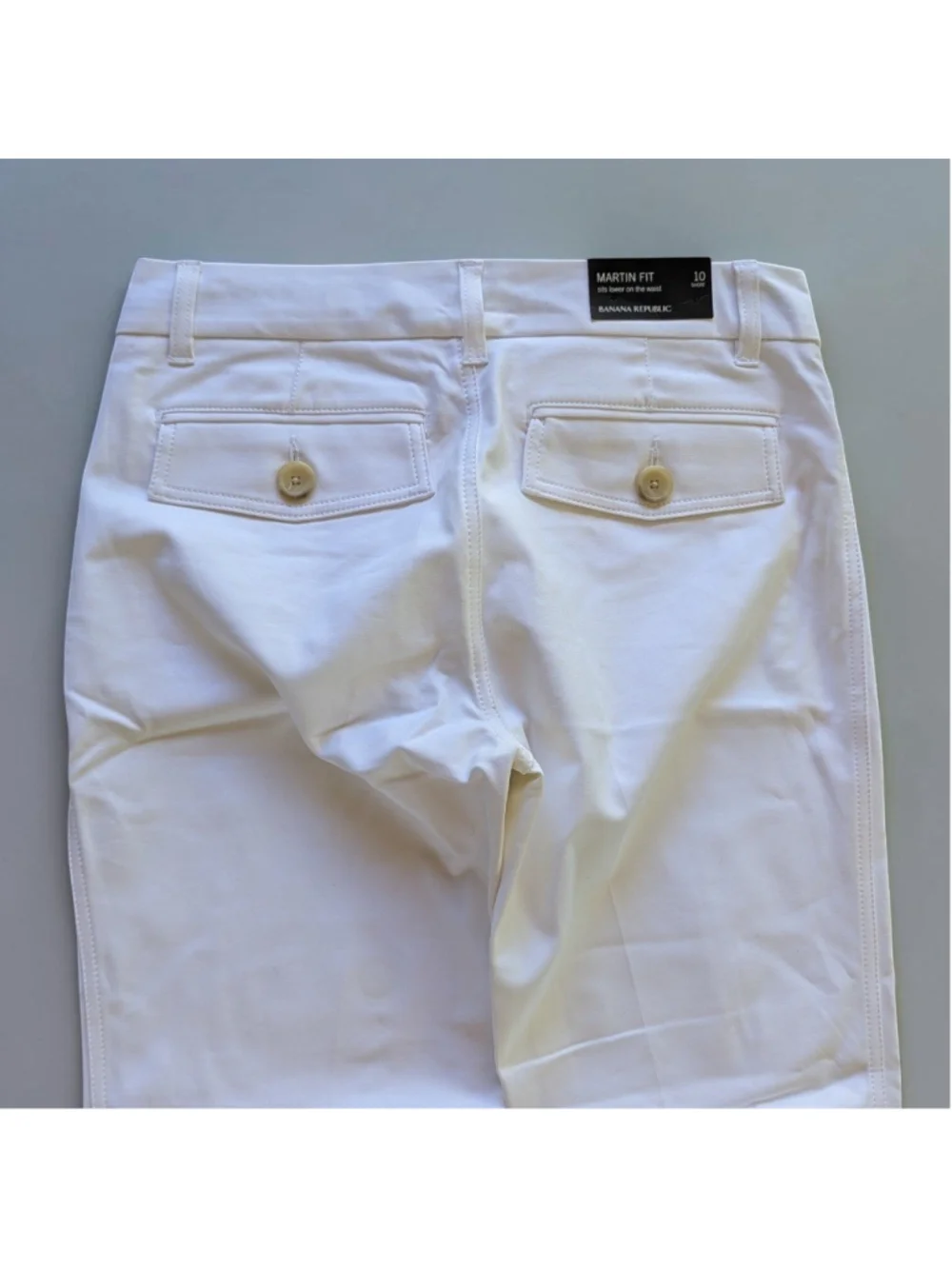 Banana Republic Martin Fit White Side Slit Pants Sz 10 Short NWT